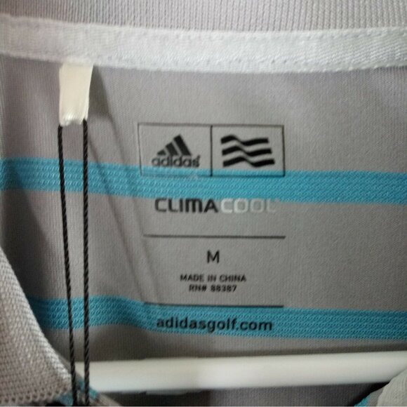 adidas Golf ClimaCool Striped Polo Shirt M NEW - Picture 3 of 7